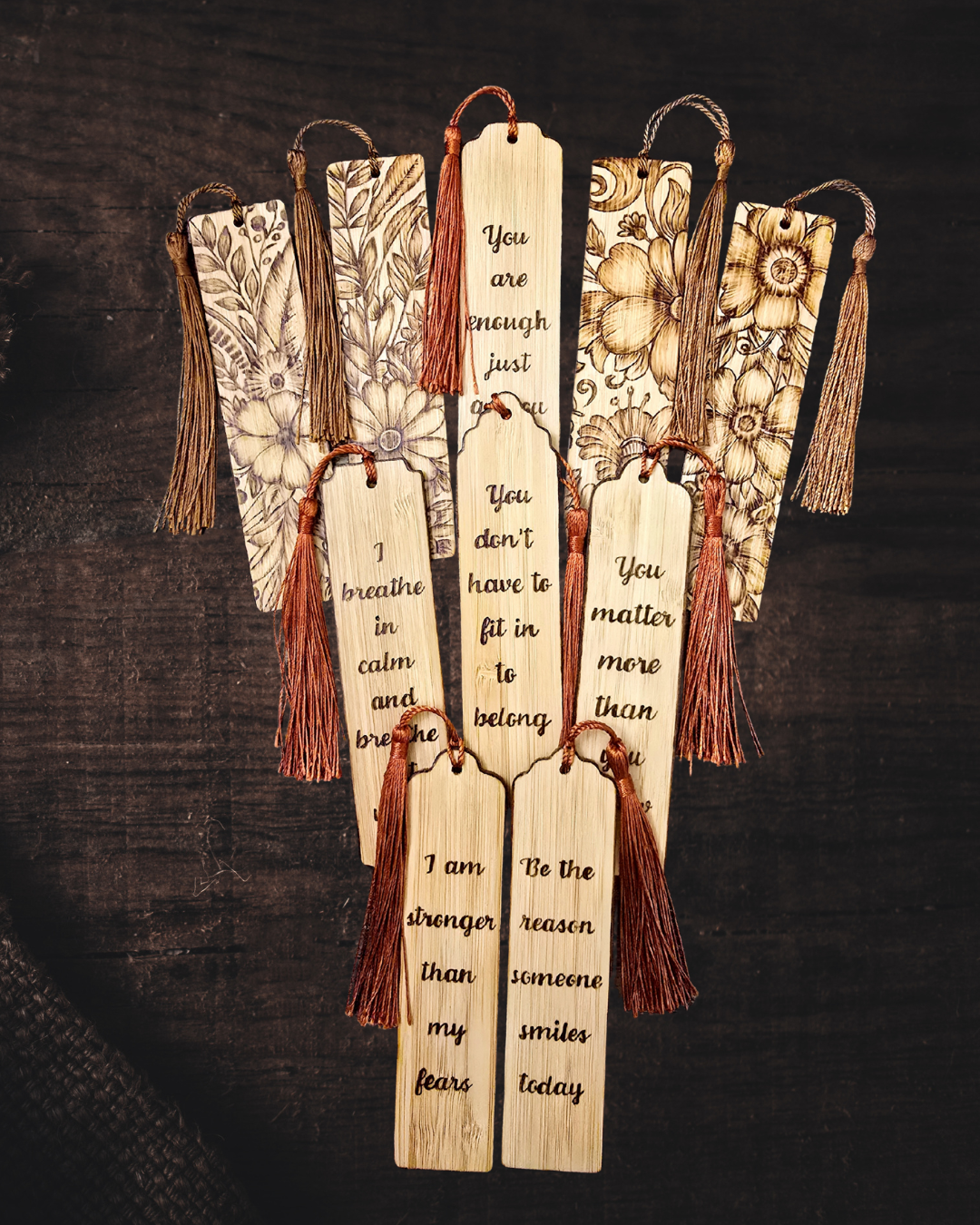 Wood Burned Bookmarks