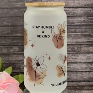 Frosted Glass Can tumbler - Self Affirmation